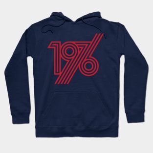 1976 style 70`s red line Hoodie